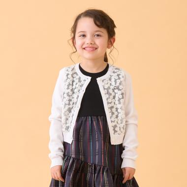 レースパネルカーディガン