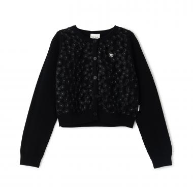 レースパネルカーディガン