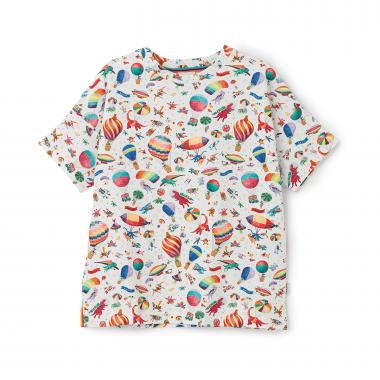 総柄プリント半袖Tシャツ