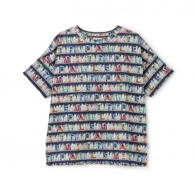 総柄プリント半袖Tシャツ