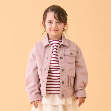 ポケットストライプ刺しゅうデニムジャケット