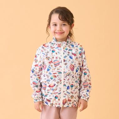 気球柄ジップブルゾン