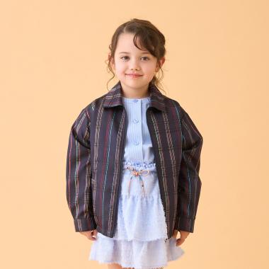 チェックジャカードジップブルゾン