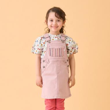 ポケットストライプ刺しゅうデニムジャンスカ