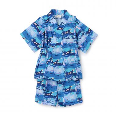 ロゴペイント総柄甚平