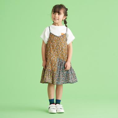 キッズ フラワープリント ワンピース