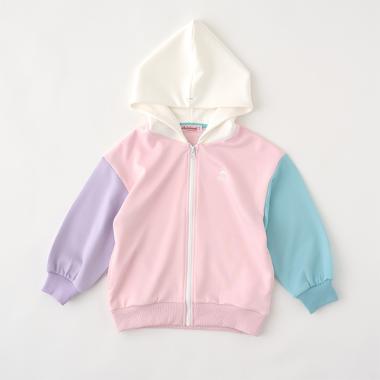 クレージー配色ジップアップパーカー