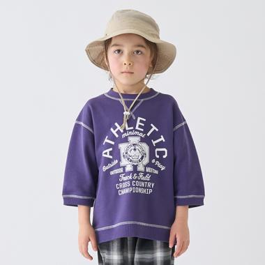 配色ステッチ裏毛プリントPO