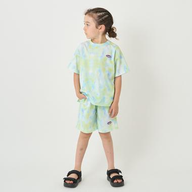 【接触冷感】タイダイ風プリントハーフパンツ