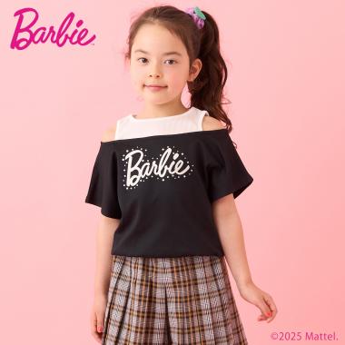 【防汚撥水】【Barbie】重ね着風Tシャツ