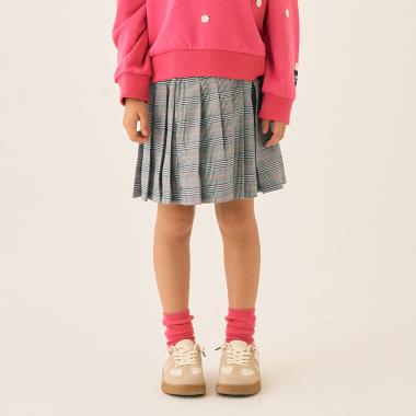 グレンチェック　プリーツキュロット