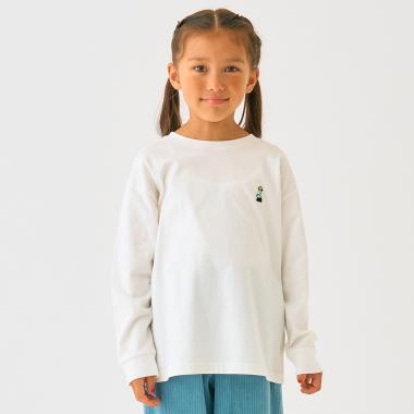 くまワンポイント天竺ロングＴシャツ