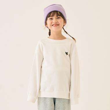 クマ刺しゅう 裏毛トレーナー