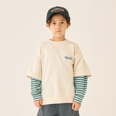 袖レイヤード風スウェット