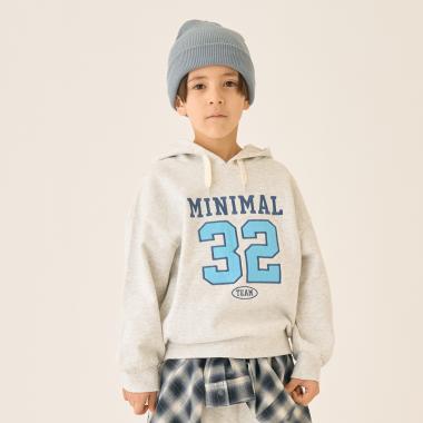 【裏起毛】【綿100】ナンバー＆ハートパーカー