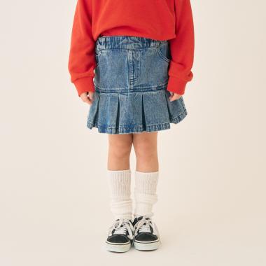 裾ボックスタックスカート/デニム