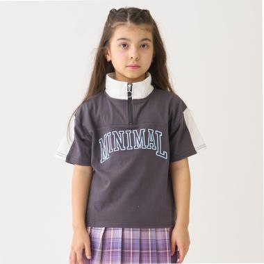 ハーフジップルーズ半袖Tシャツ