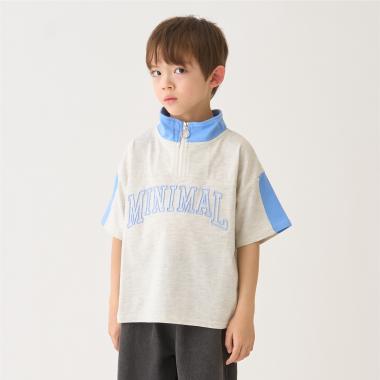 ハーフジップルーズ半袖Tシャツ