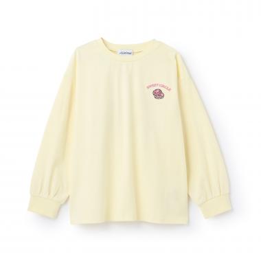 【綿100%】【防汚】ドーナツフォトプリント長袖Tシャツ