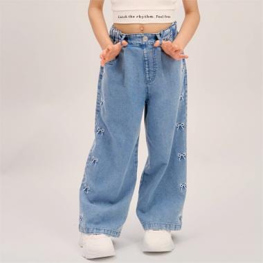 【接触冷感】グラフィックアソートデニムワイドパンツ