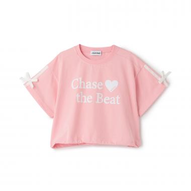 【接触冷感】袖リボン半袖Tシャツ