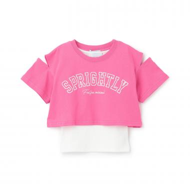 【インナーつき】肩あきクロップド半袖Tシャツセット