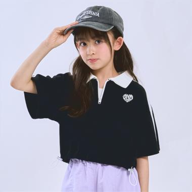 【インナーつき】ハーフジップクロップド半袖Tシャツセット