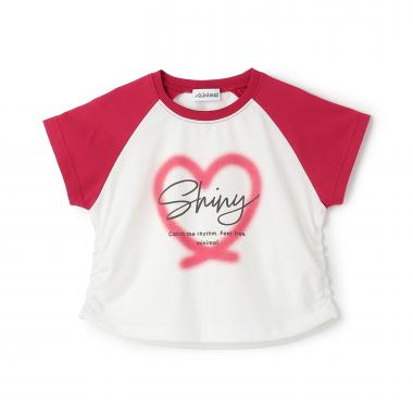 【接触冷感】クロップドラグラン半袖Tシャツ