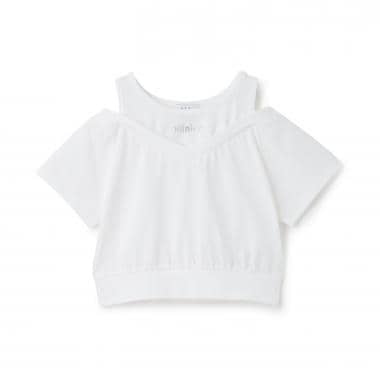 肩あきレイヤード半袖Tシャツ