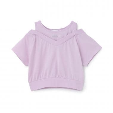 肩あきレイヤード半袖Tシャツ