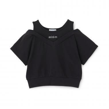 肩あきレイヤード半袖Tシャツ