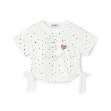 ラインストーンロゴドロスト半袖Tシャツ