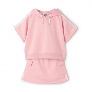 【接触冷感】ライン半袖パーカーセットアップ