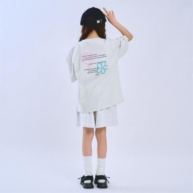 【綿100】スプレーバックプリント半袖Tシャツセットアップ