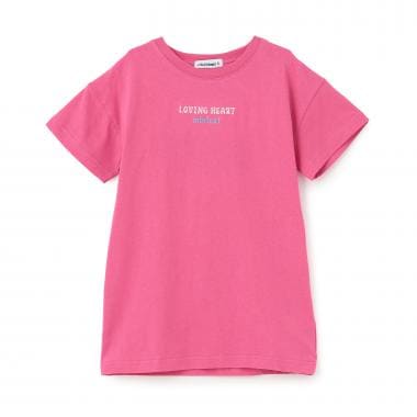 【綿100%】【プチプラ】バックハート半袖Tシャツワンピース