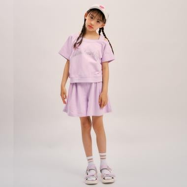 ラインストーン ロゴワンショルTシャツセットアップ