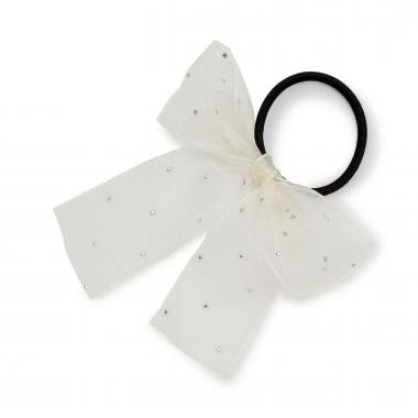 ラインストーンリボンヘアゴム