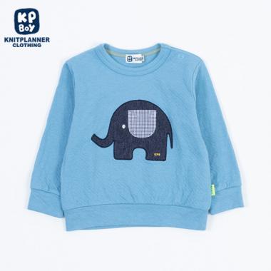 ぞうモチーフ接結長袖Tシャツ(80～90)