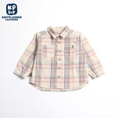 チェック柄長袖シャツ(90)