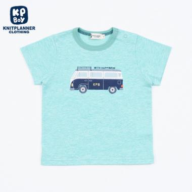 車アップリケ半袖Tシャツ(80～90)