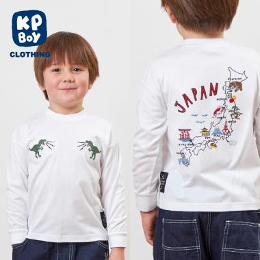 日本製/JAPANモチーフ長袖Tシャツ(100-160cm)