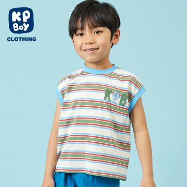 マルチボーダー スリーブレスTシャツ