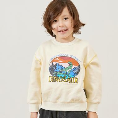 恐竜プリント 裏毛トレーナー 【吸湿発熱加工】