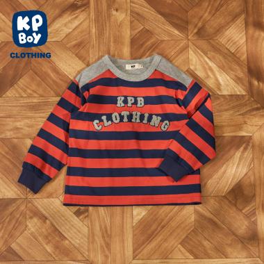 サガラロゴ刺シュウ ボーダー長袖Tシャツ