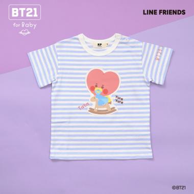 【BT21】アップリケボーダー半袖Tシャツ
