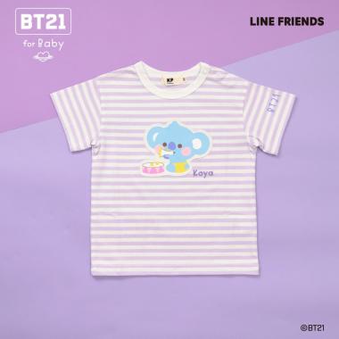 【BT21】アップリケボーダー半袖Tシャツ