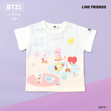 【BT21】パネルプリント半袖Tシャツ
