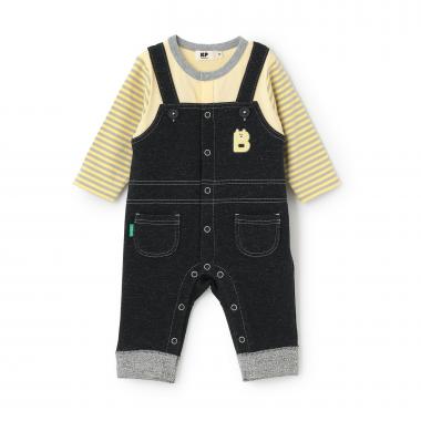 レイヤード風ストレッチ裏毛 カバーオール