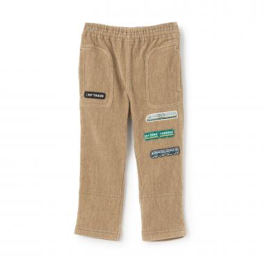 電車ワッペン ツイルベア起毛パンツ