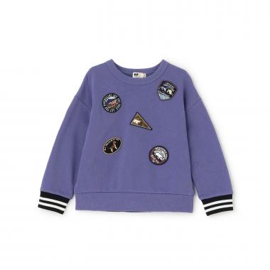 ワッペン 裏毛トレーナー 【吸湿発熱】